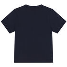 Younger Boys Navy Blue Logo T-Shirt, 2, hi-res