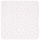 Baby Girls White & Pink Giraffe Blanket, 1, hi-res