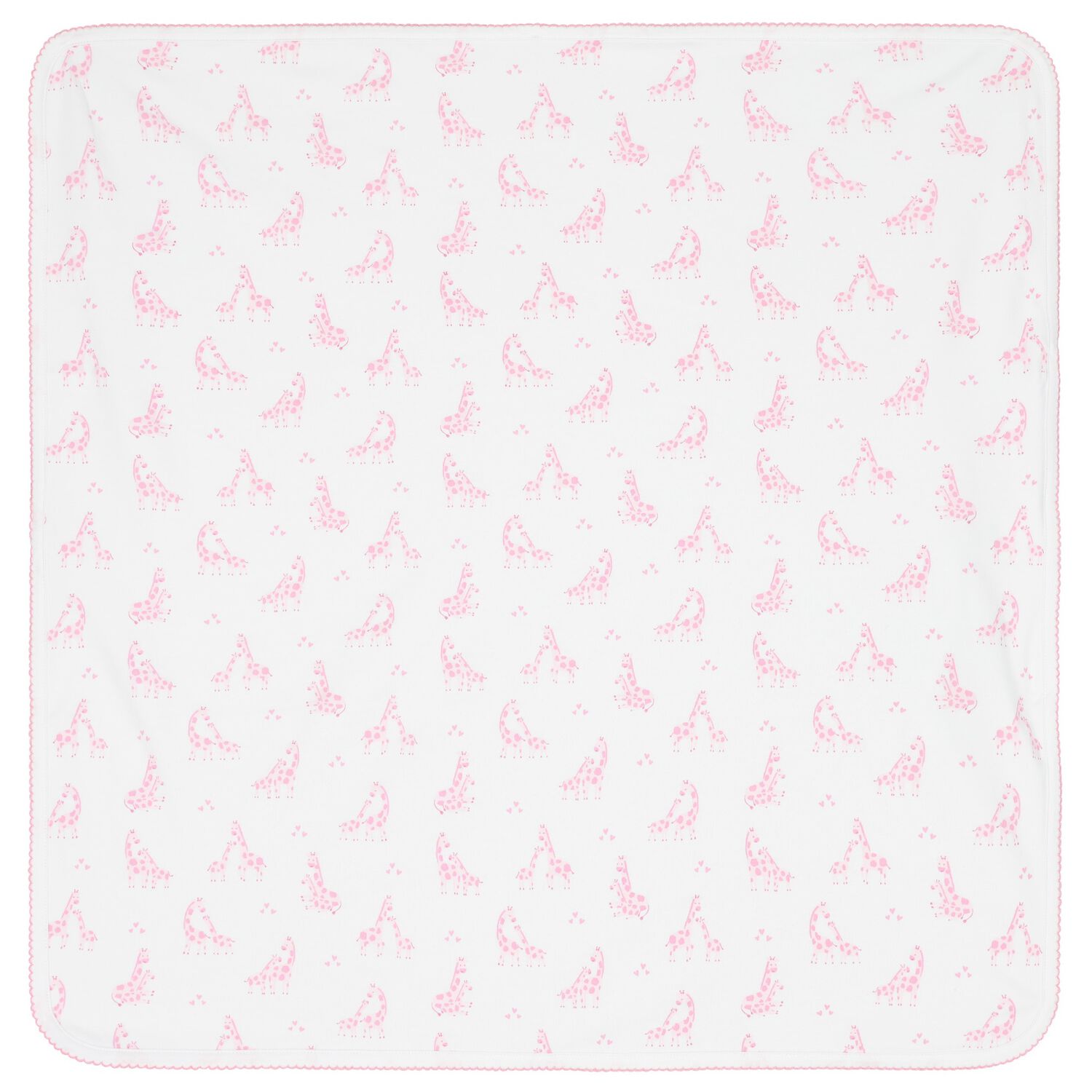 Baby Girls White & Pink Giraffe Blanket, 1, hi-res image number null