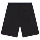 Boys Black Logo Shorts, 2, hi-res