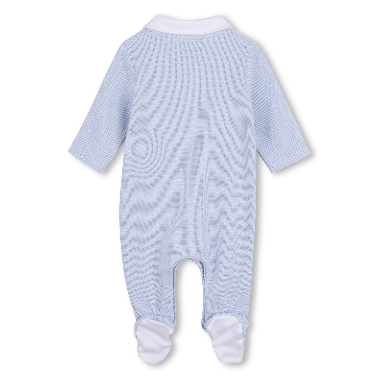 Baby Boys Blue & White Polo Babygrow, 1, hi-res