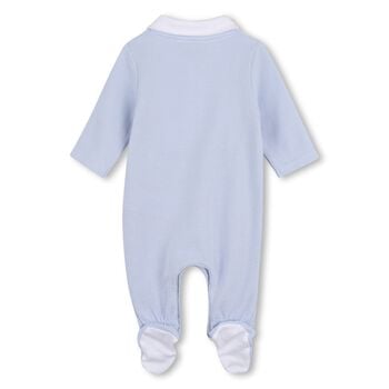 Baby Boys Blue & White Polo Babygrow