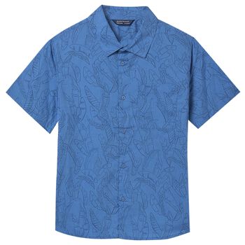 Boys Blue Leaves Shirt