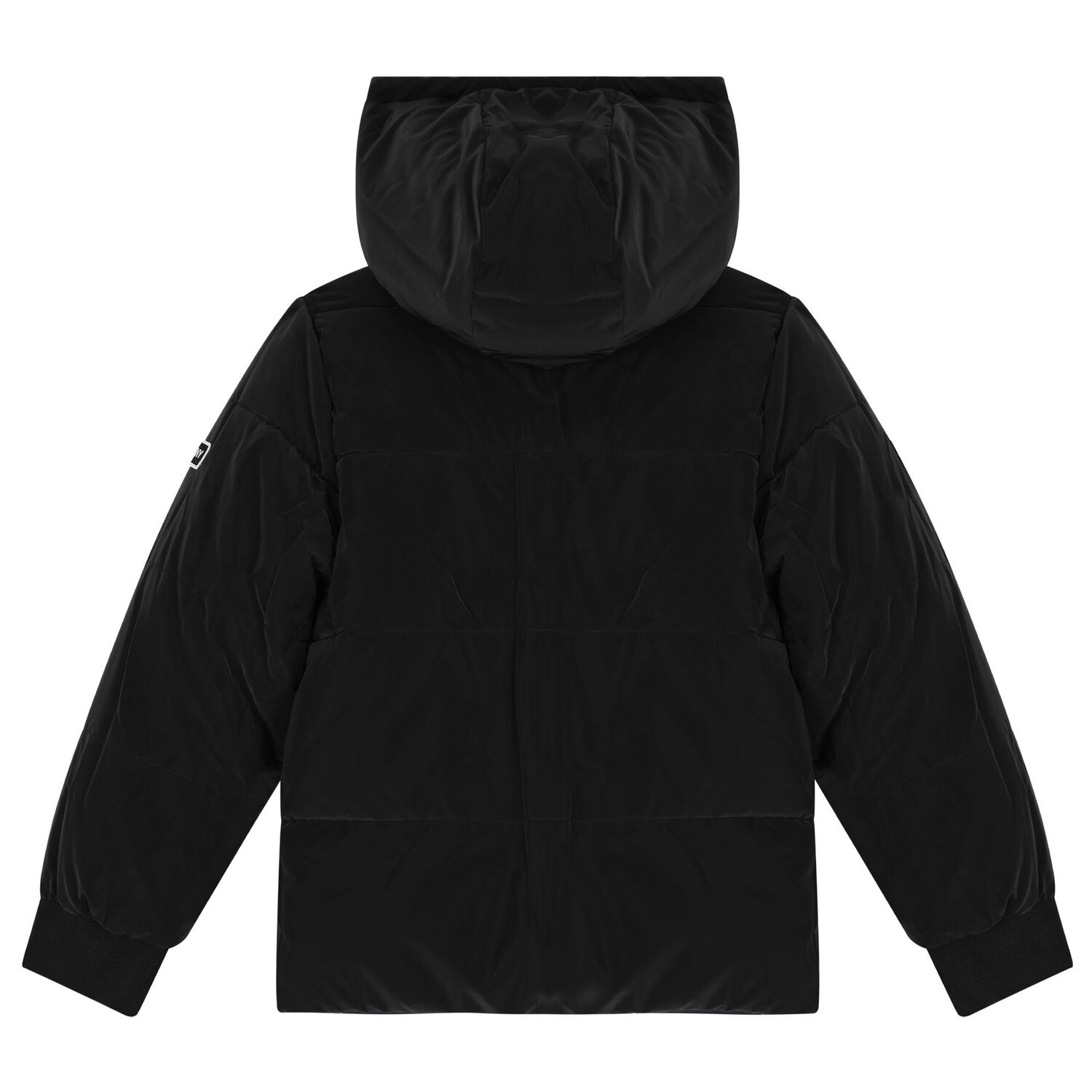 Girls Black Reversible Puffer Jacket, 1, hi-res image number null