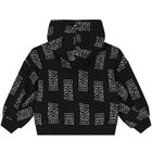 Girls Black Logo Hooded Top, 1, hi-res