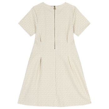 Girls Beige Logo Dress