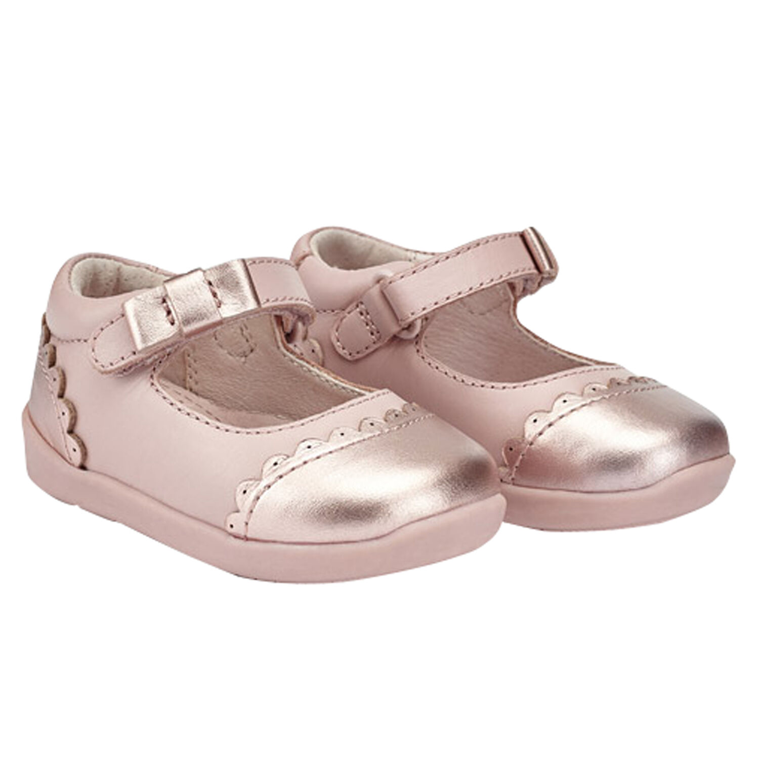 Baby Girls Rose-Gold Pre Walker Shoes, 2, hi-res