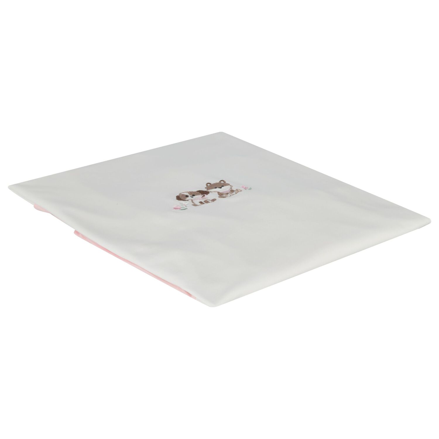 Baby Girls White & Pink Blanket, 1, hi-res