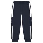 Boys Navy Blue Logo Joggers, 2, hi-res