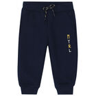 Younger Boys Navy & Yellow Tracksuit, 1, hi-res