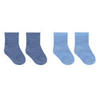 Baby boys Blue & White Socks (6 Pack), 1, hi-res