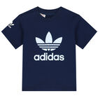 Boys Navy Blue Logo Short Set, 1, hi-res