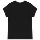 Girls Black Logo T-Shirt, 2, hi-res