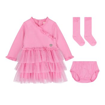 Baby Girls Pink Tulle Dress Set