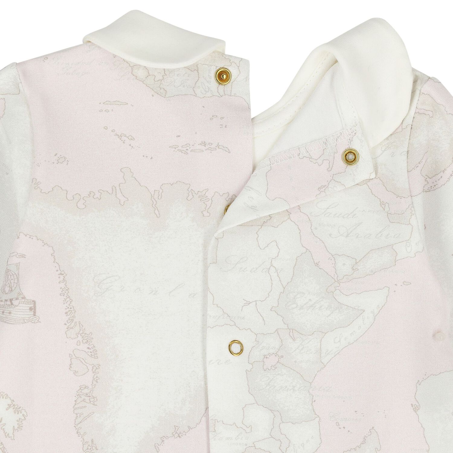Baby Girls Pink & Ivory Geo Map Babygrow, 1, hi-res