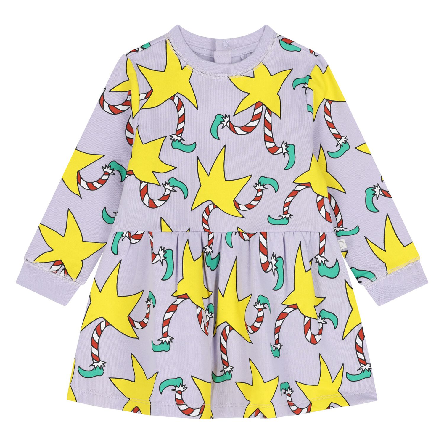 Younger Girls Purple & Yellow Star Dress, 1, hi-res
