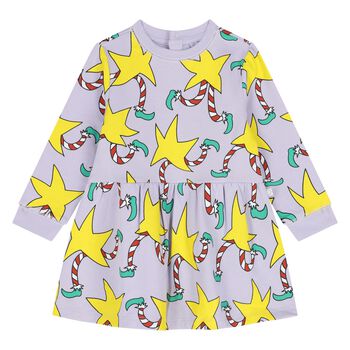 Younger Girls Purple & Yellow Star Dress