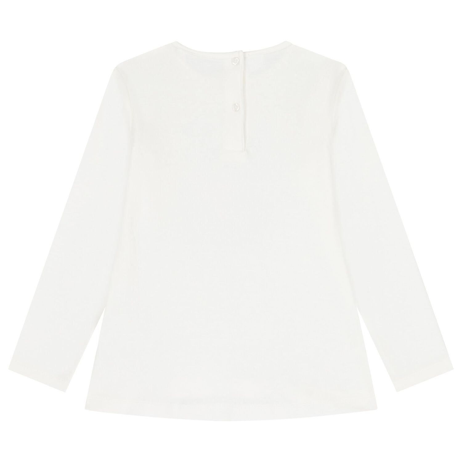 Girls Ivory Cat Long Sleeve Top, 1, hi-res