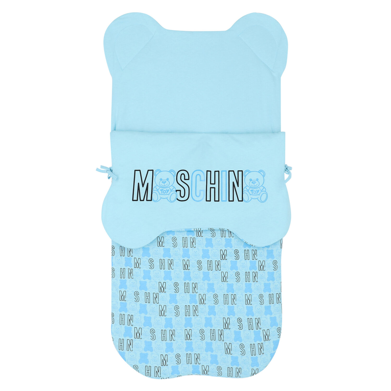 Boys Blue Teddy Logo Baby Nest, 2, hi-res