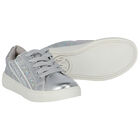 Girls Silver Logo Trainers, 1, hi-res