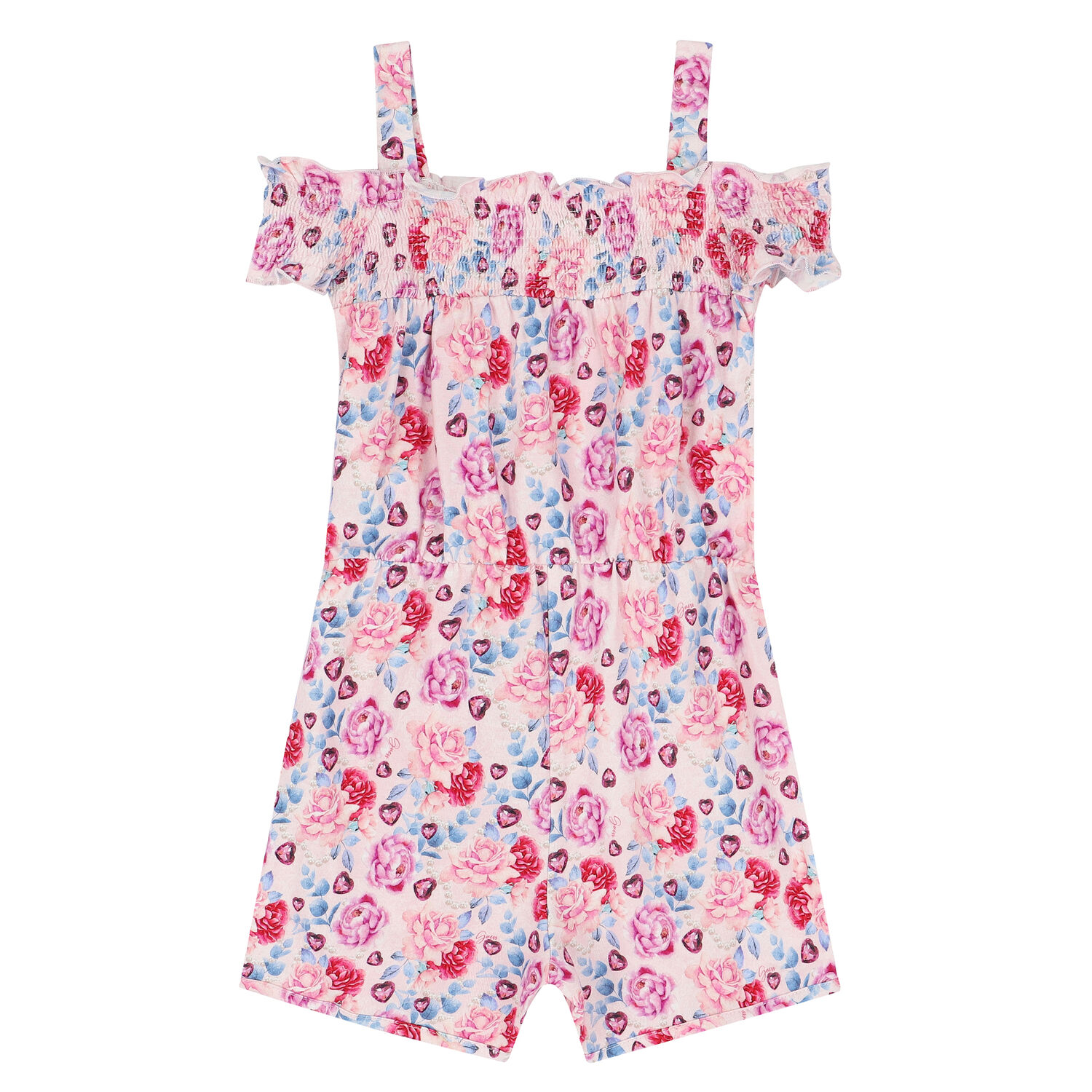 Girls Pink Floral Playsuit, 1, hi-res image number null