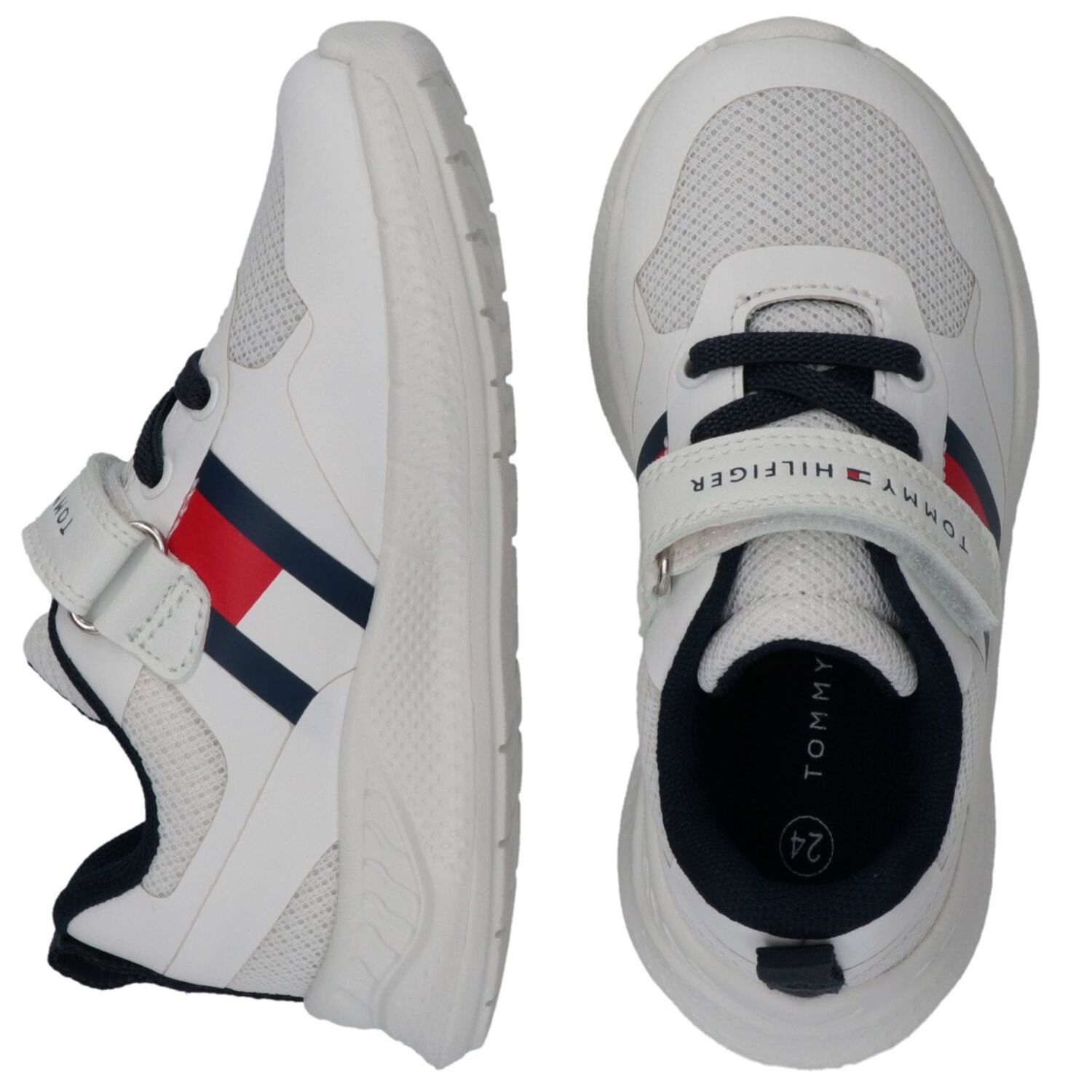 Boys White Logo Trainers, 1, hi-res