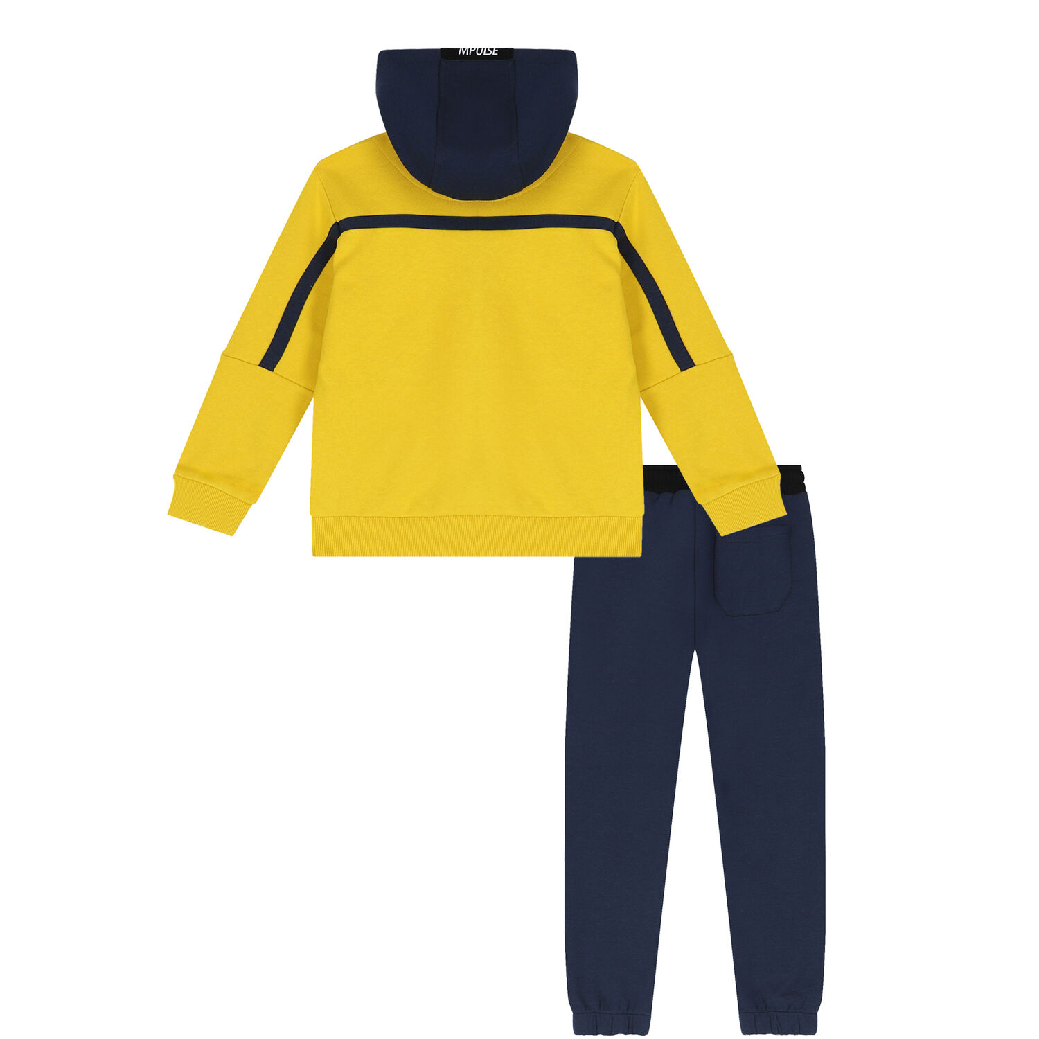 Boys Yellow & Navy Blue Tracksuit, 1, hi-res