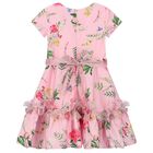 Girls Pink Floral Dress, 1, hi-res