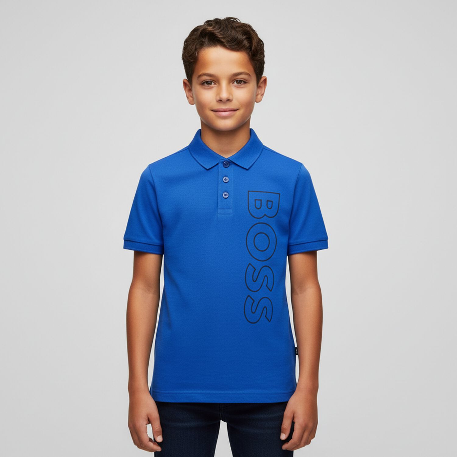 Boys Blue Logo Polo Shirt, 4, hi-res image number null