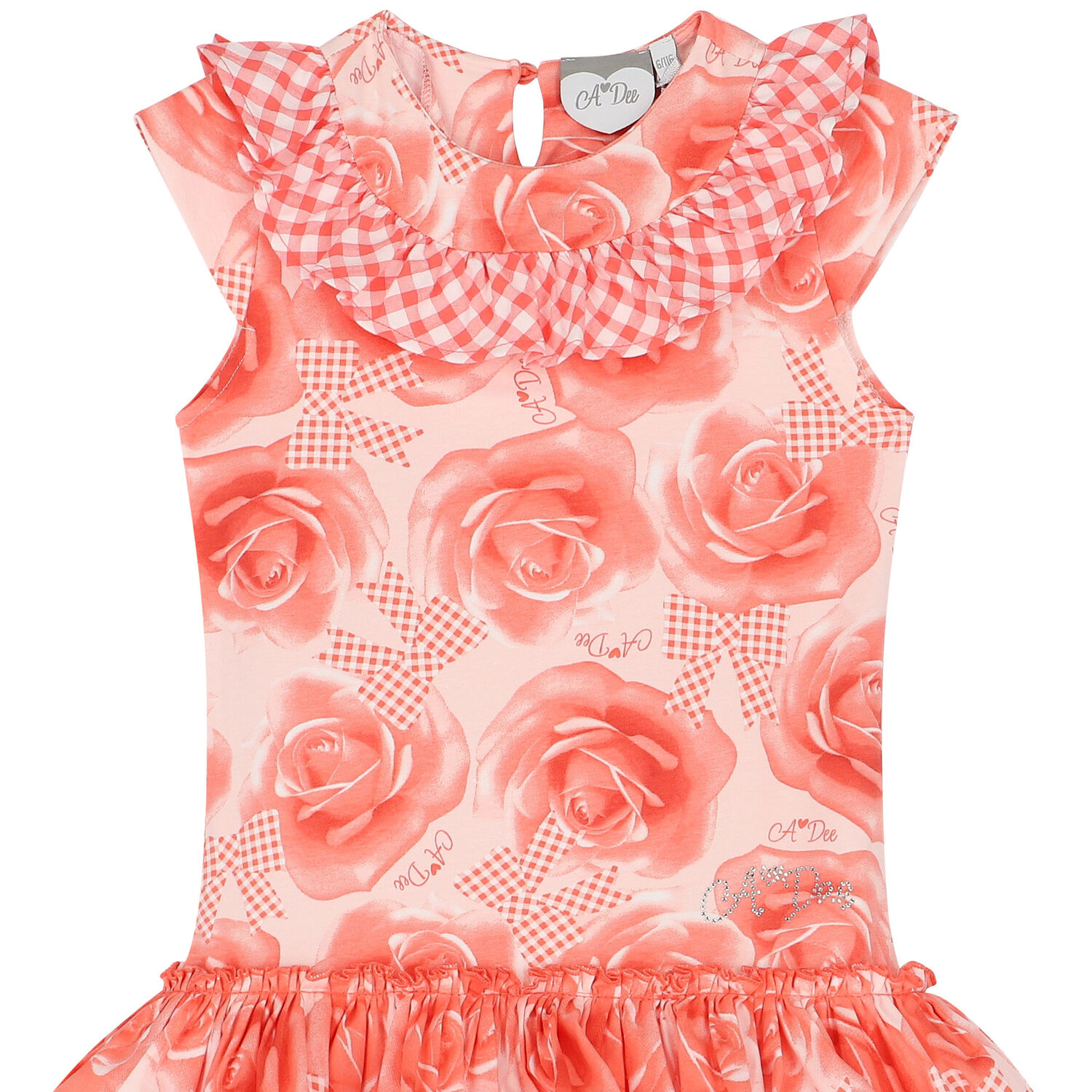 Girls Coral Roses Dress, 1, hi-res image number null