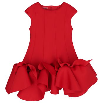 Girl Red Petal Dress