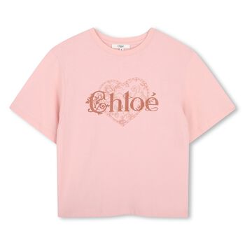 Girls Mini Me Pink Heart Logo T-Shirt