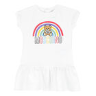 Younger Girls White Teddy Dress, 1, hi-res