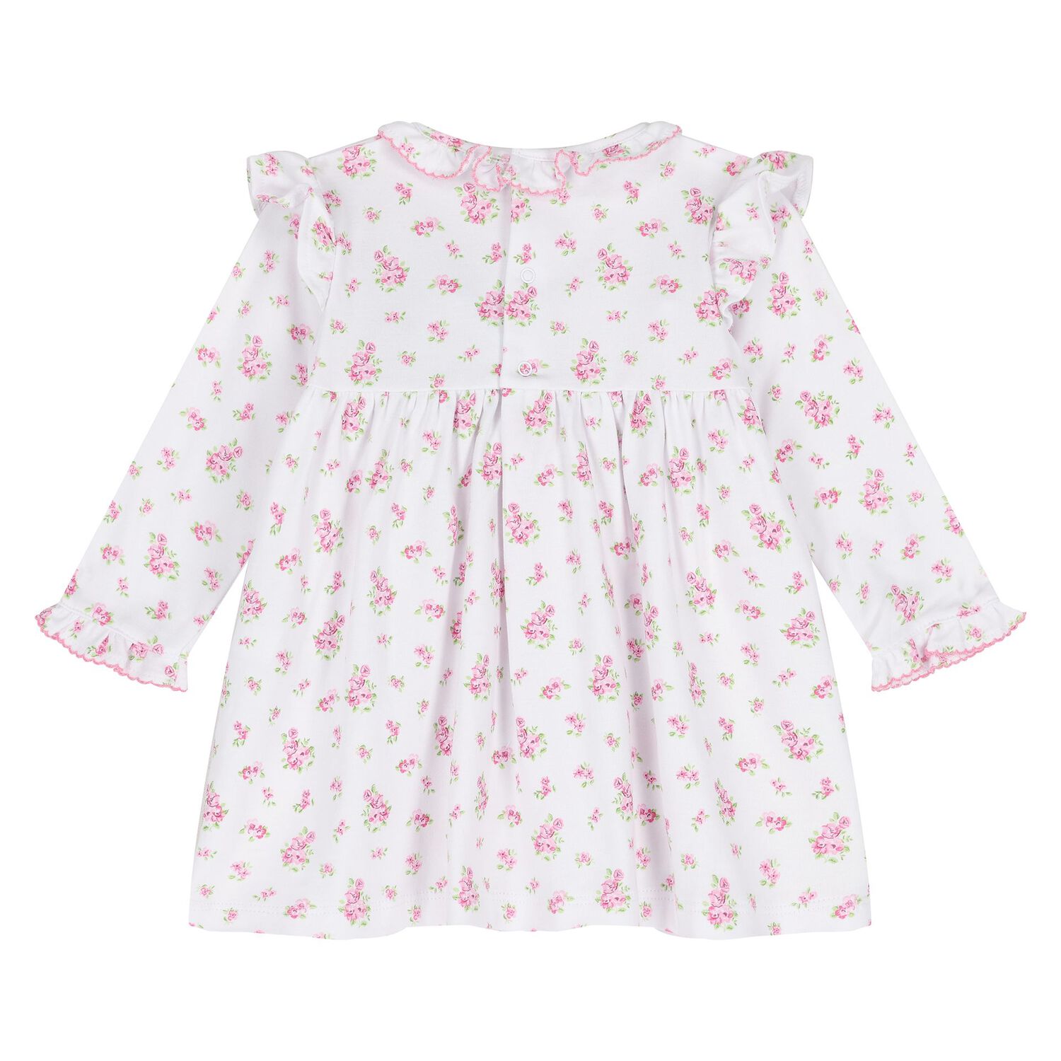 Baby Girls White & Pink Roses & Blooms Dress Set, 1, hi-res