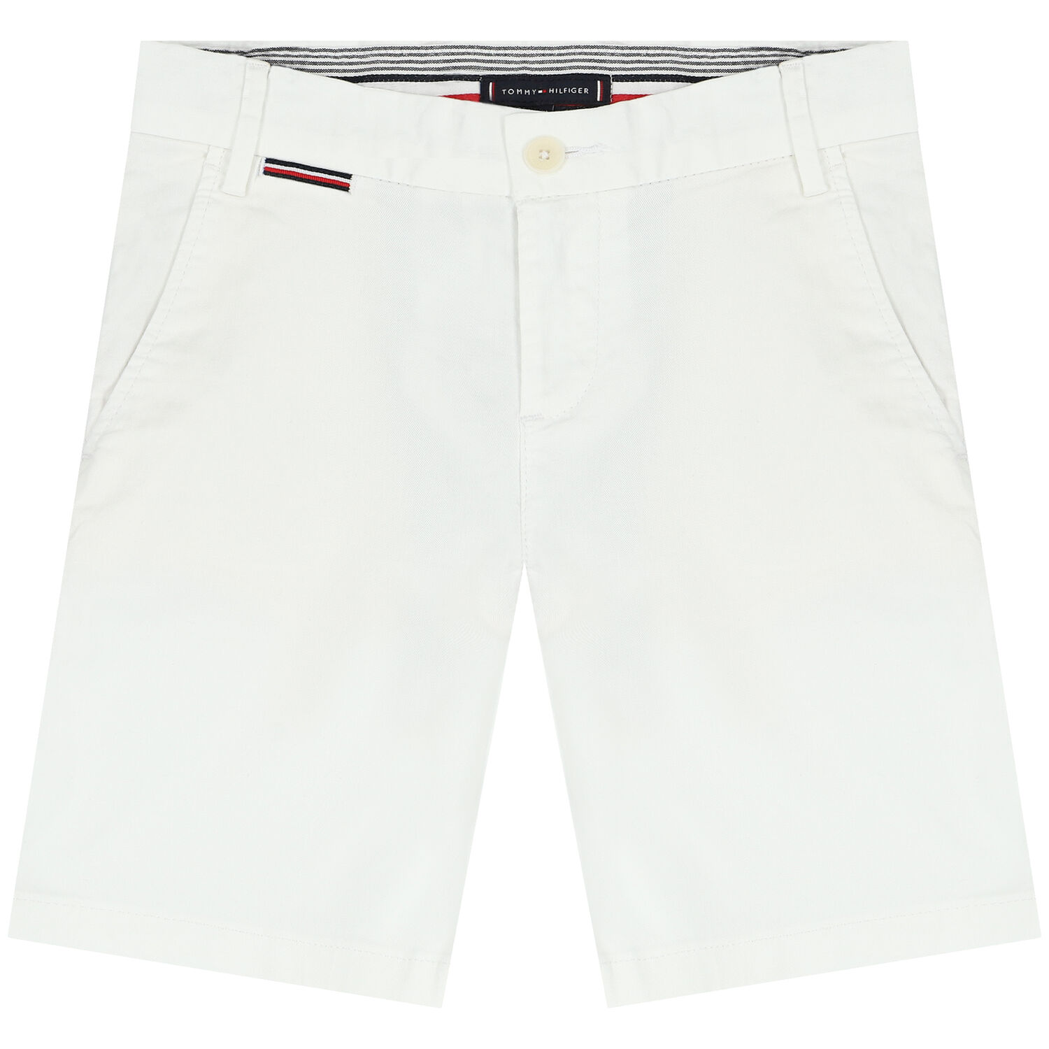 Boys White Logo Chino Shorts, 2, hi-res