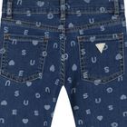 Girls Blue Denim Logo Jeans, 1, hi-res