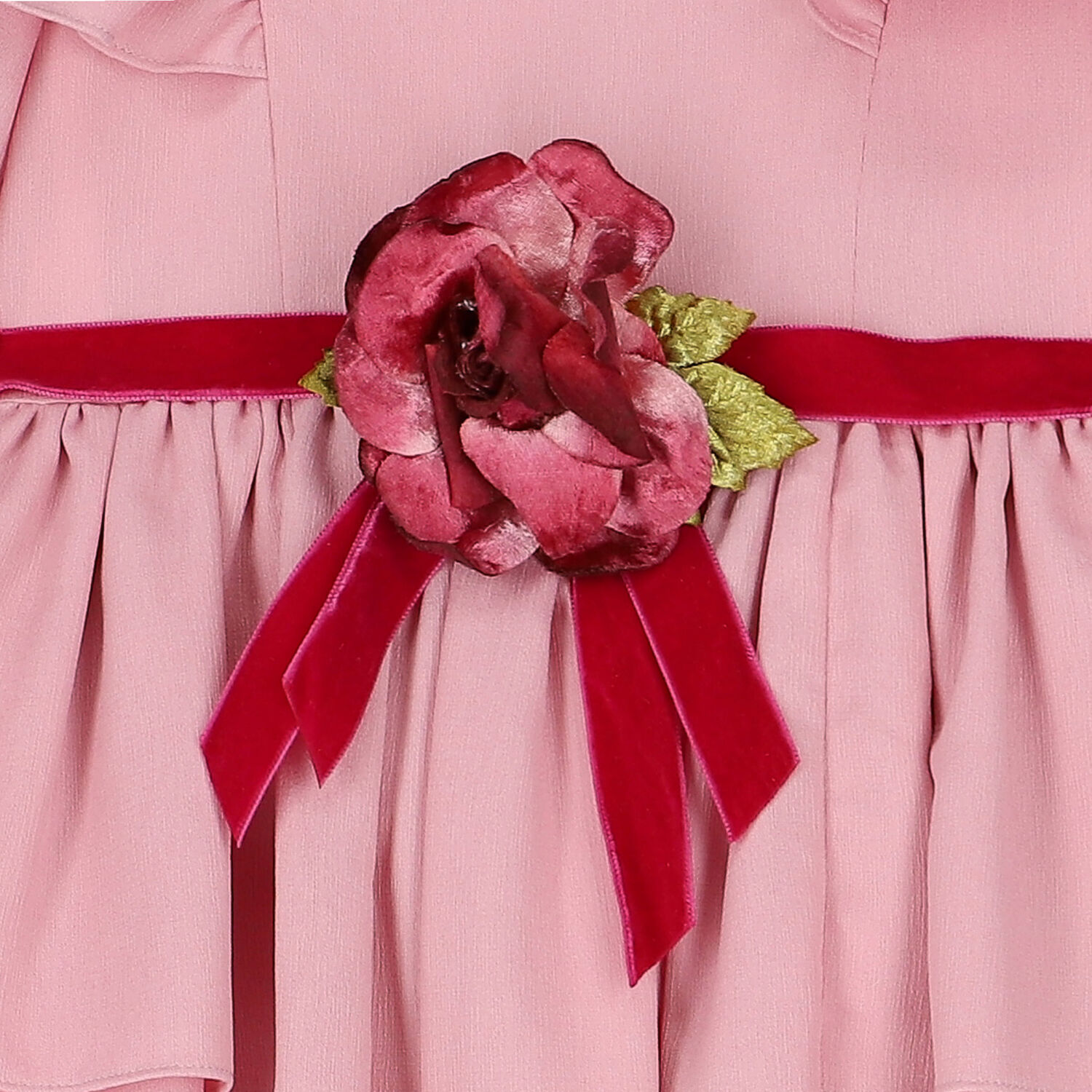 Girls Pink Flower Dress, 1, hi-res