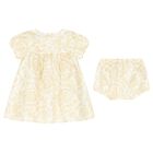 Younger Girls White & Beige Barocco Dress Set, 1, hi-res