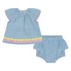 Baby Girls Denim Dress Set, 1, hi-res