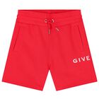 Boys Red Logo Shorts, 4, hi-res