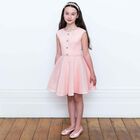 Girls Pink Satin Shoes, 1, hi-res