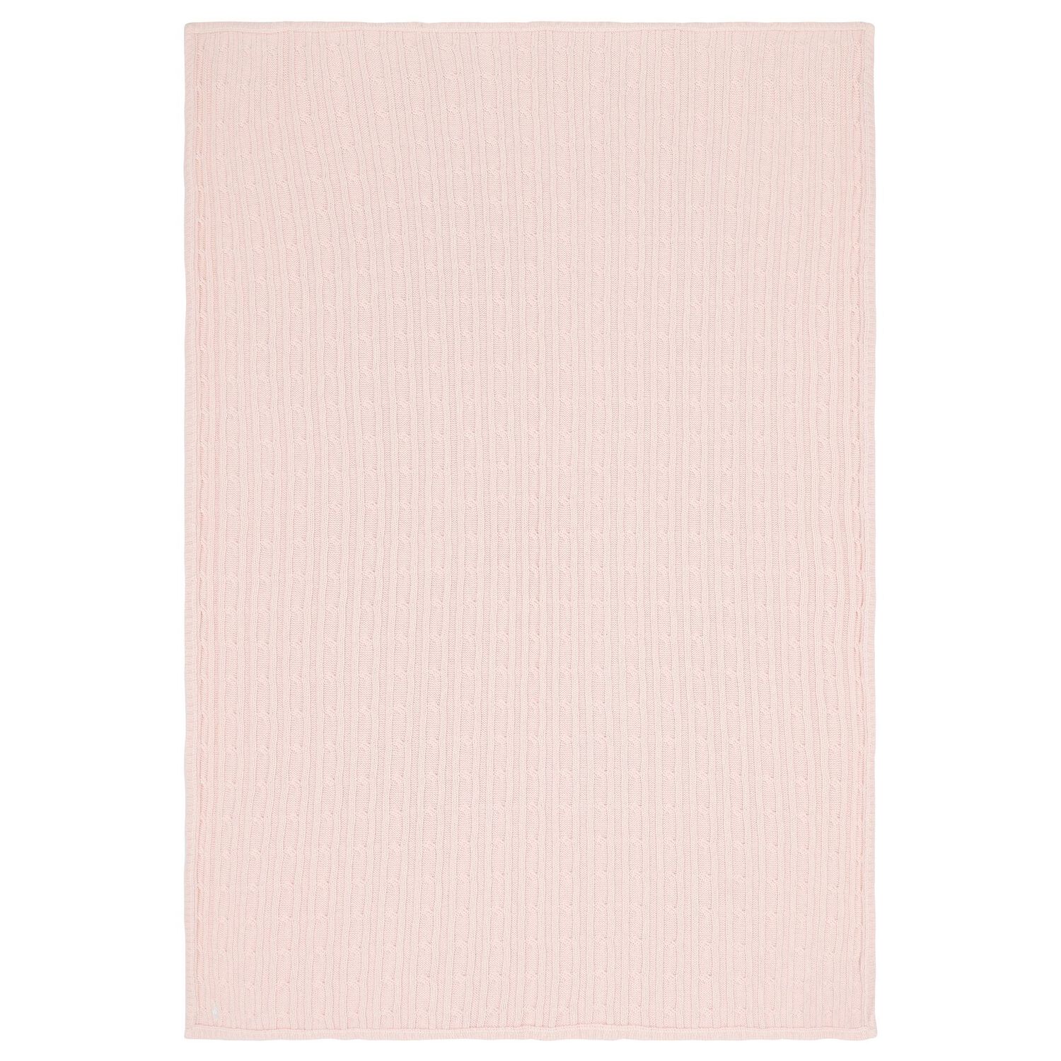Baby Girls Pink Logo Knitted Blanket, 1, hi-res