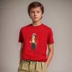 Boys Red Polo Bear T-Shirt, 1, hi-res