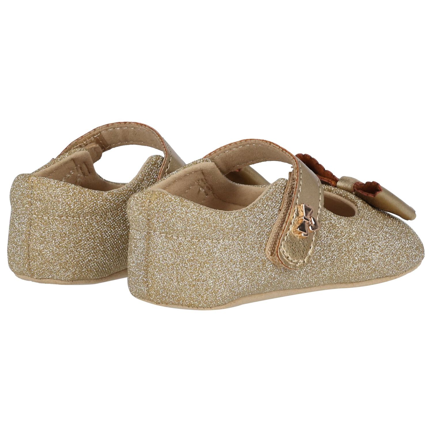 Baby Girls Gold Glitters Pre Walker Shoes, 1, hi-res