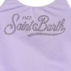 Girls Purple Strass Crystal Logo Swimsuit, 1, hi-res