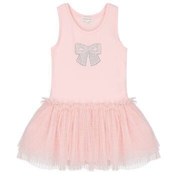Girls Pink & Pleated Tulle Dress