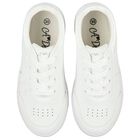 Girls White Chunky Faux Leather Platform Trainers, 1, hi-res