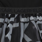 Girls Black & White Logo Organza Dress, 1, hi-res