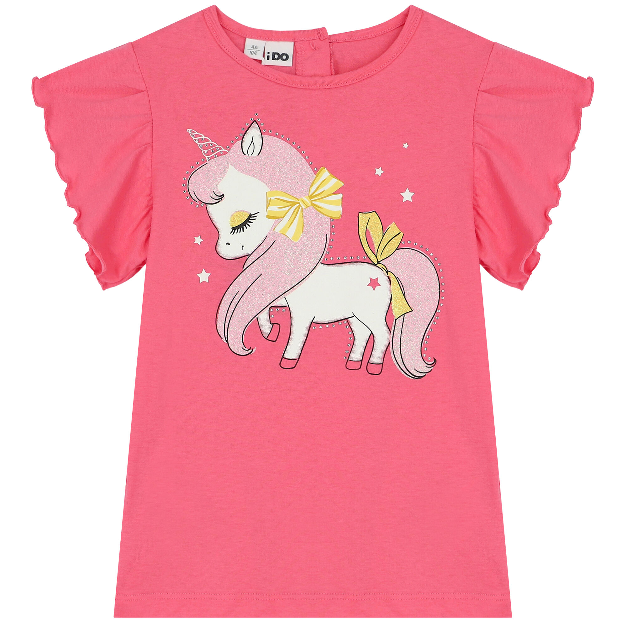 iDO Girls Pink Unicorn T Shirt Junior Couture UK