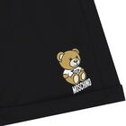 Girls Black Teddy Logo Shorts, 1, hi-res